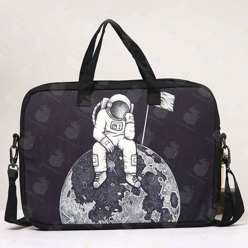 Astronaut Printed Canvas Laptop Bag - 15.6 inch